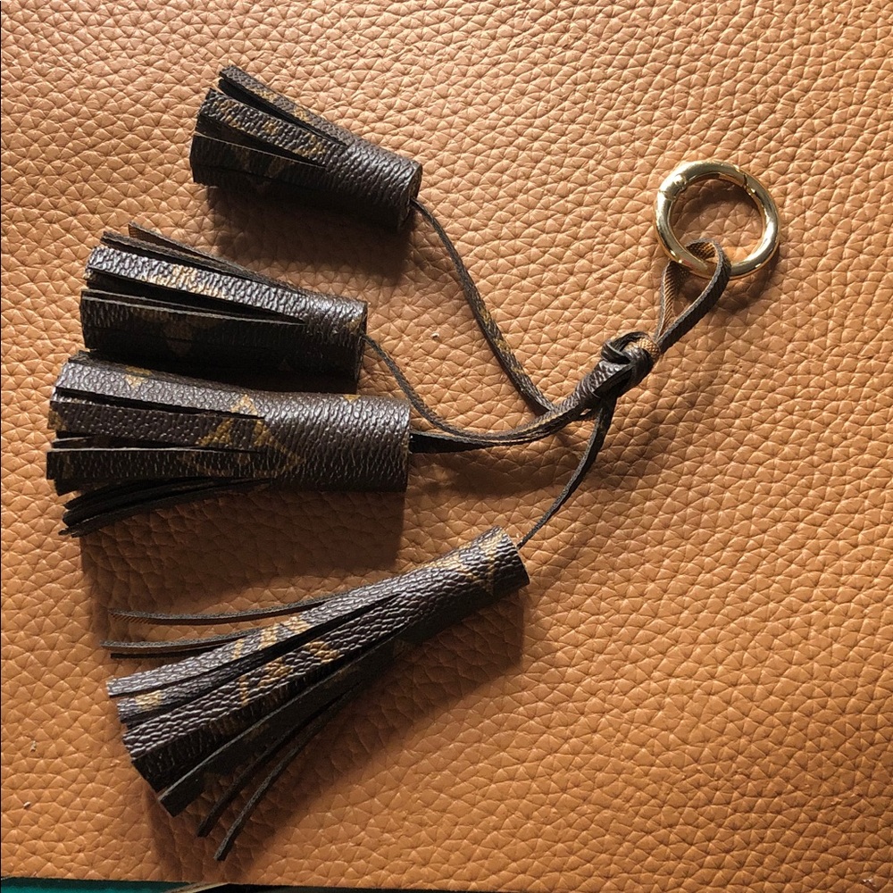Designer Inspired Leather Tassel Keychain